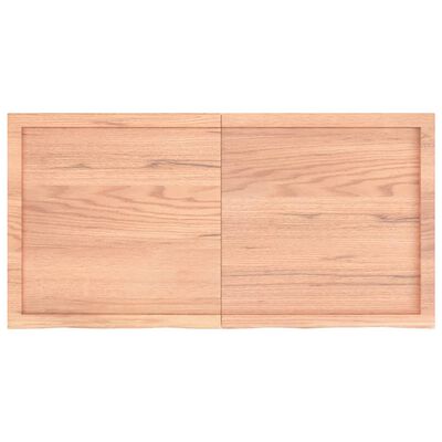 vidaXL Encimera baño madera maciza tratada marrón claro 120x60x(2-4)cm