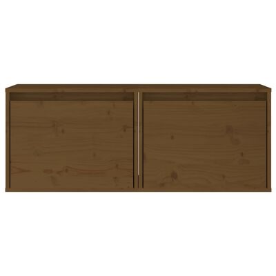 vidaXL Armarios pared 2 uds madera maciza pino marrón miel 45x30x35 cm