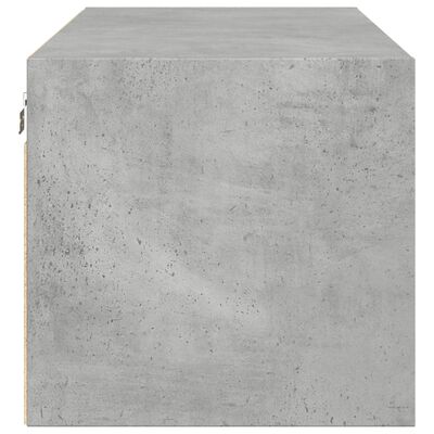 vidaXL Mueble de pared puertas de vidrio gris hormigón 102x37x35 cm