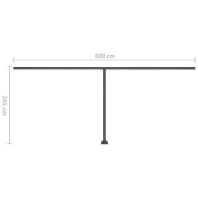 vidaXL Toldo automático LED sensor de viento naranja marrón 600x300 cm