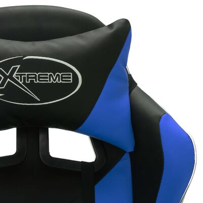 vidaXL Silla gaming con luces LED RGB cuero sintético azul y negro