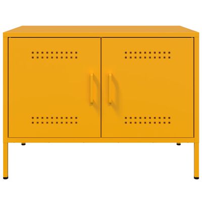 vidaXL Mueble de TV de acero amarillo mostaza 68x39x50,5 cm