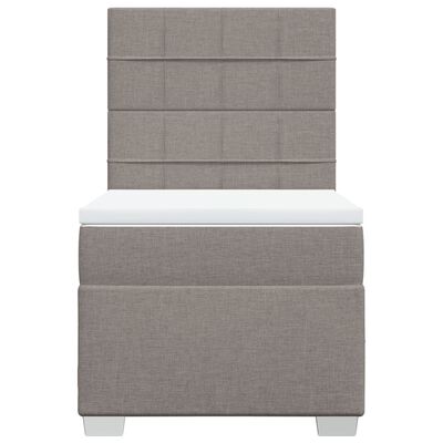 vidaXL Cama box spring con colchón tela gris taupe 100x200 cm