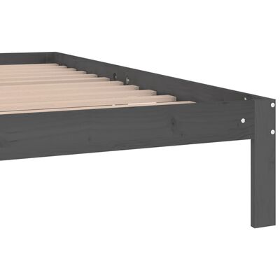 vidaXL Estructura de cama madera maciza de pino gris 200x200 cm