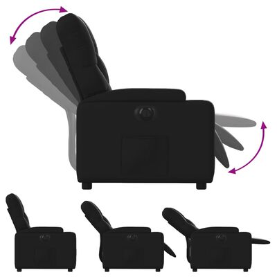 vidaXL Sillón reclinable eléctrico de cuero sintético negro