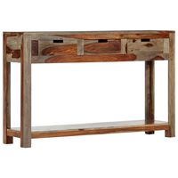 vidaXL Mesa consola con 3 cajones madera maciza sheesham 120x30x75cm