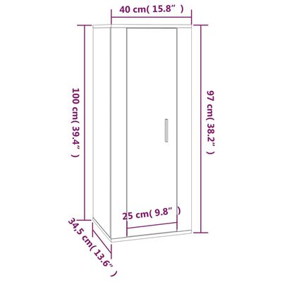 vidaXL Mueble para TV de pared gris Sonoma 40x34,5x100 cm