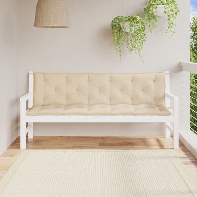 vidaXL Cojín de banco de jardín tela Oxford beige 180x(50+50)x7 cm