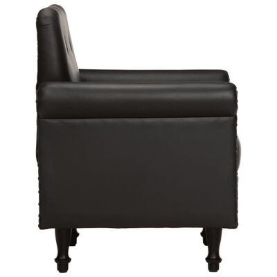 vidaXL Sillón butaca de cuero auténtico negro