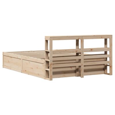 vidaXL Estructura de cama con cabecero madera de pino blanco 150x200cm