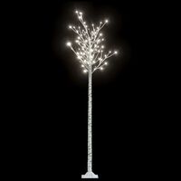 vidaXL Árbol de Navidad LED blanco frío sauce interior exterior 2,2 m