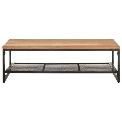 vidaXL Mesa de centro de madera maciza de acacia 110x60x35 cm