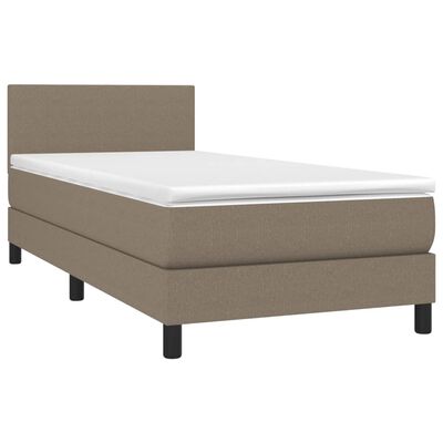 vidaXL Cama box spring con colchón LED tela gris taupe 80x200 cm