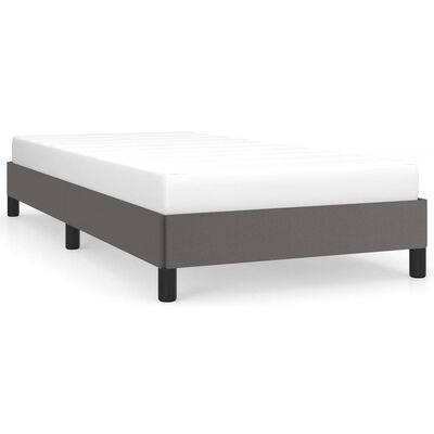 vidaXL Estructura de cama sin colchón cuero sintético gris 90x190 cm