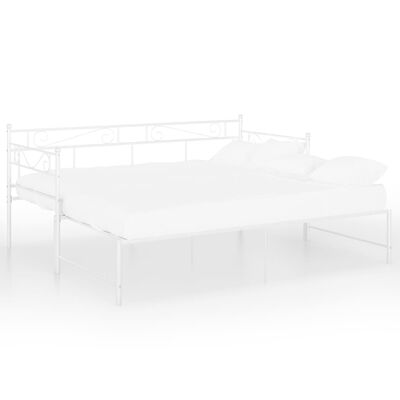 vidaXL Sofá cama extraíble sin colchón metal blanco 90x200cm