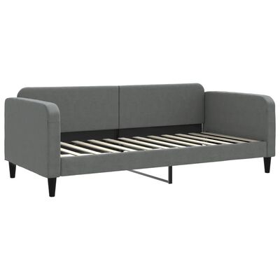 vidaXL Sofá cama nido con cajones tela gris oscuro 90x200 cm