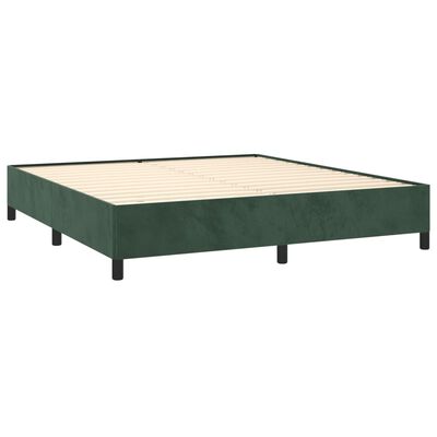 vidaXL Estructura cama sin colchón terciopelo verde oscuro 160x200 cm