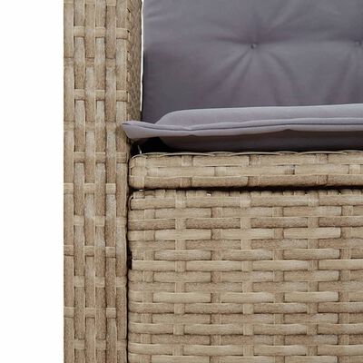 vidaXL Set comedor de jardín 3 pzas con cojines ratán sintético beige