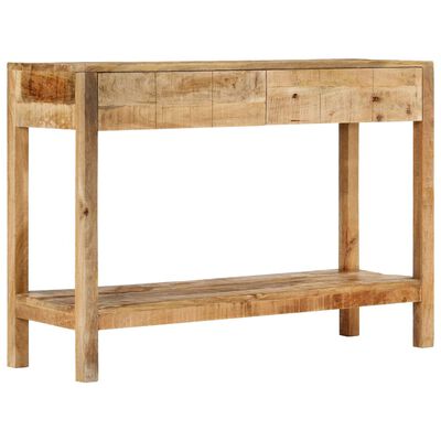 vidaXL Mesa consola con 2 cajones madera maciza de mango 110x35x75 cm