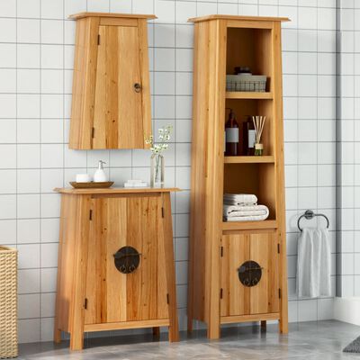 vidaXL Conjunto de muebles de baño 3 piezas madera maciza de pino