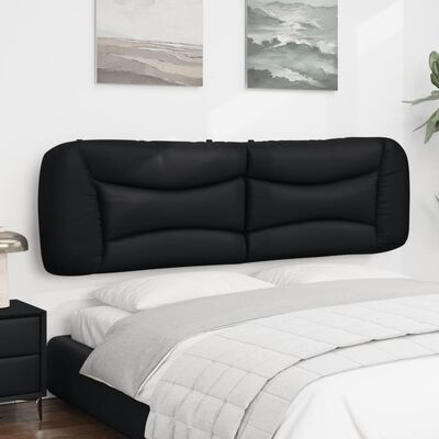 vidaXL Cabecero de cama acolchado cuero sintético negro 180 cm