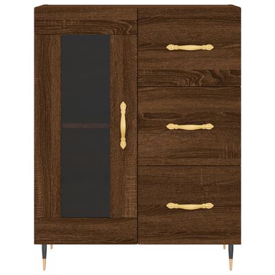 vidaXL Aparador alto madera contrachapada marrón roble 69,5x34x180 cm