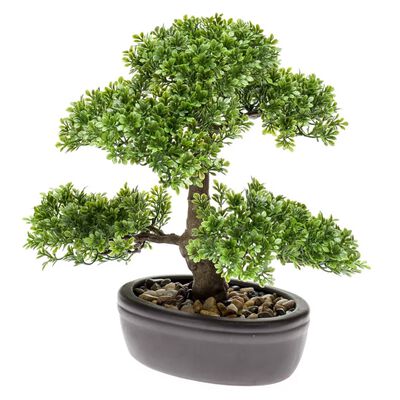 Emerald Mini bonsai artificial Ficus verde 32 cm 420002