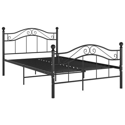 vidaXL Estructura de cama sin colchón metal negro 120x200 cm