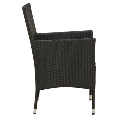 vidaXL Set comedor de jardín 9 piezas y cojines ratán sintético negro