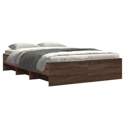 vidaXL Estructura de cama sin colchón madera marrón roble 140x200 cm