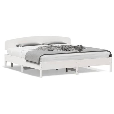 vidaXL Estructura de cama sin colchón madera maciza blanca 200x200 cm