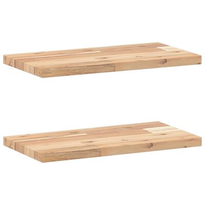 vidaXL Estantes flotantes 2 uds madera acacia sin tratar 60x20x2 cm