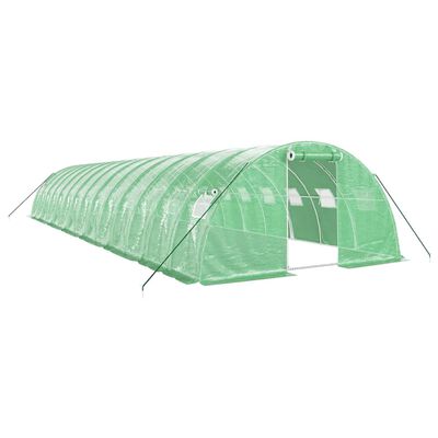 vidaXL Invernadero con estructura de acero verde 56 m² 14x4x2 m