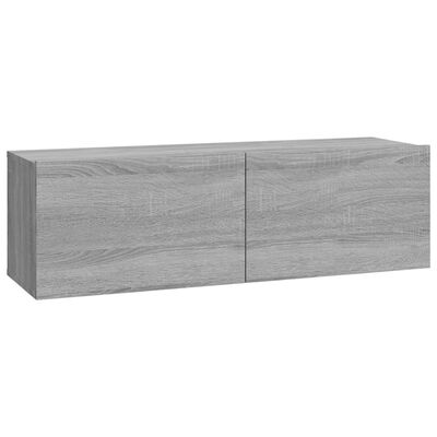 vidaXL Muebles de pared para TV 2 uds madera gris Sonoma 100x30x30 cm