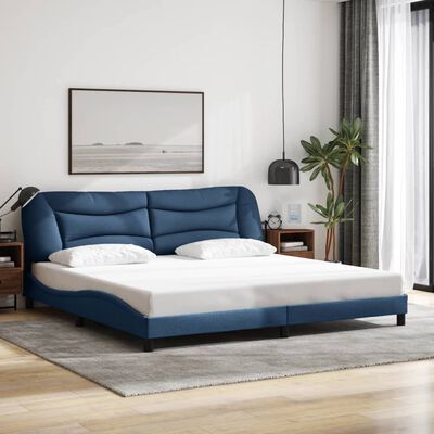 vidaXL Cama sin colchón tela azul 200x200 cm