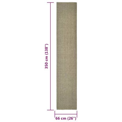 vidaXL Alfombra de sisal para rascador gris taupe 66x350 cm