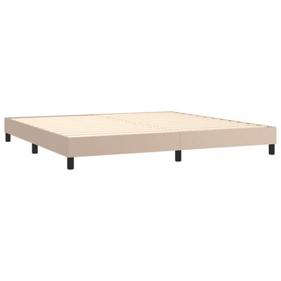 vidaXL Cama box spring con colchón cuero sintético capuchino 200x200cm