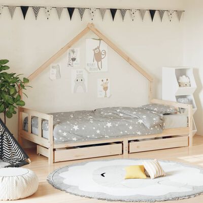 vidaXL Estructura de cama infantil con cajones madera pino 90x190 cm