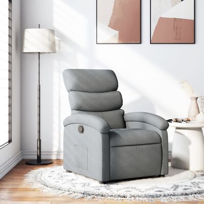 vidaXL Sillón reclinable de tela gris claro