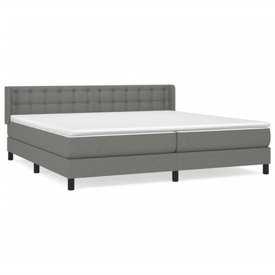 vidaXL Cama box spring con colchón tela gris oscuro 200x200 cm