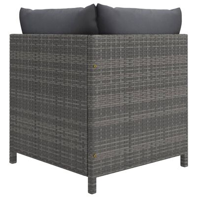 vidaXL Set de muebles de jardín 7 pzas y cojines ratán sintético gris