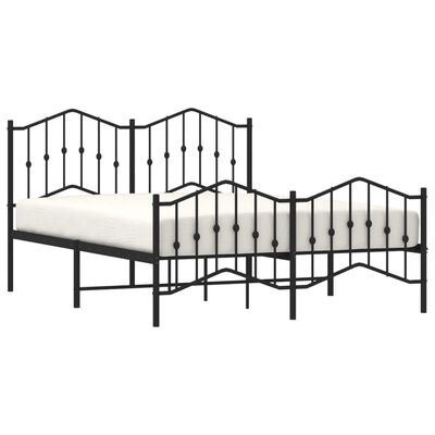 vidaXL Estructura cama sin colchón con estribo metal negro 150x200 cm