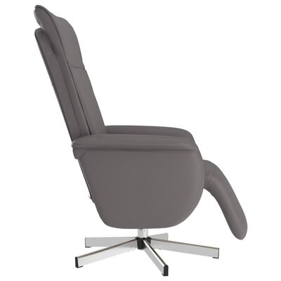 vidaXL Sillón reclinable con reposapiés cuero sintético gris