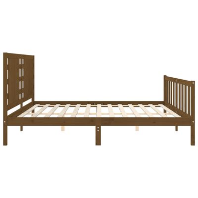 vidaXL Estructura cama y cabecero madera maciza marrón miel 200x200 cm