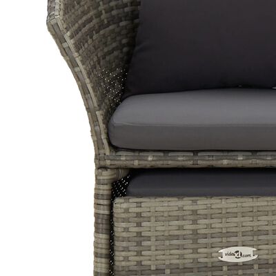 vidaXL Set de muebles de jardín 2 pzas cojines ratán sintético gris