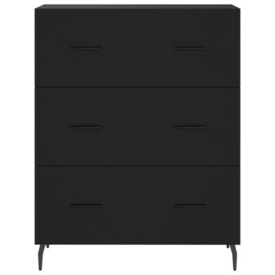 vidaXL Aparador alto madera contrachapada negro 69,5x34x180 cm