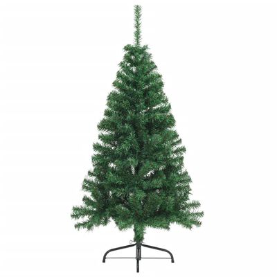 vidaXL Medio árbol de Navidad artificial con soporte PVC verde 150 cm