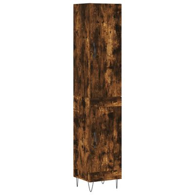 vidaXL Aparador de madera contrachapada roble ahumado 34,5x34x180 cm