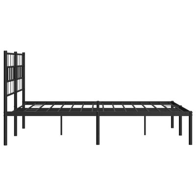 vidaXL Estructura cama sin colchón con cabecero metal negro 135x190 cm