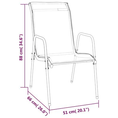 vidaXL Juego de comedor para jardín 9 piezas acero y textilene negro